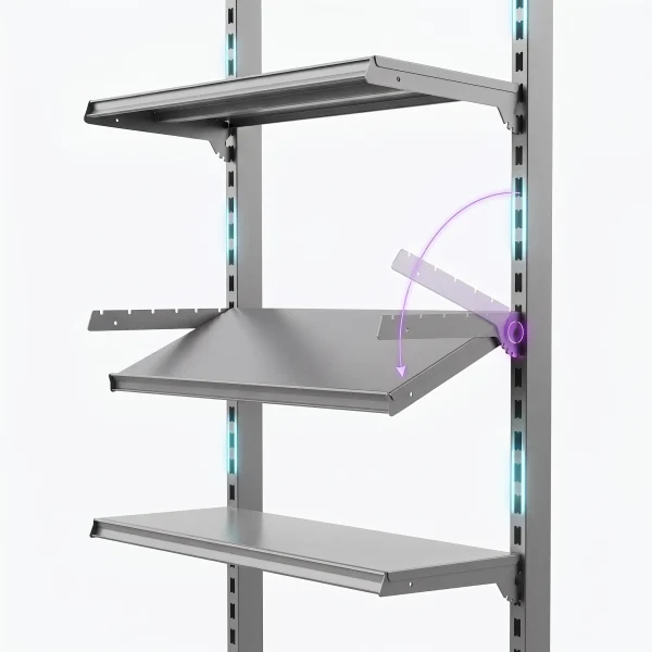Adjustable Shelf Brackets (Pair) – Tilting Metal Shelf Support for Wall Bays & Gondolas | Multiple Depths