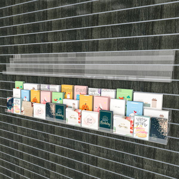 1000mm ACRYLIC CARD RACK 3 TIER SLATWALL