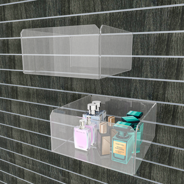 200mm ACRYLIC TRAY SLATWALL