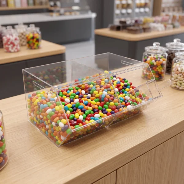 ACRYLIC PICK N MIX WITH LID & SCOOP