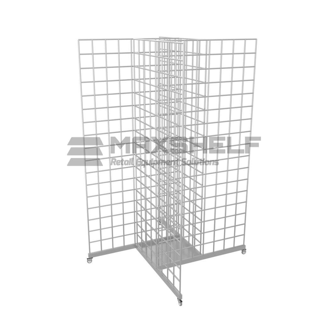 Wire Display Box Grid Panel Wire Display with Square Base - Maxshelf - Retail Equipment ...