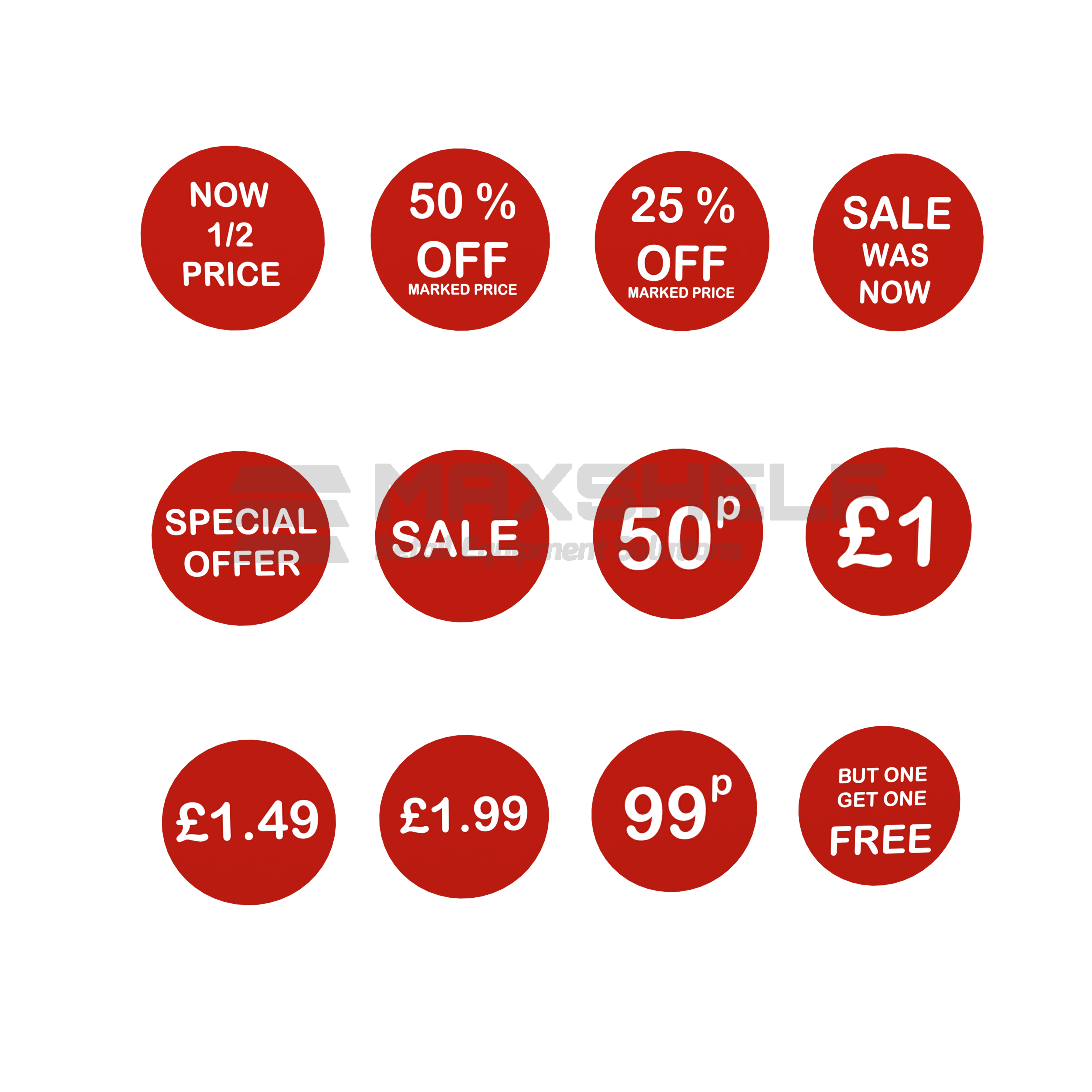 Cheapest Labels Self Adhesive Price Labels Stickers - Maxshelf - Retail Equipment Solutions