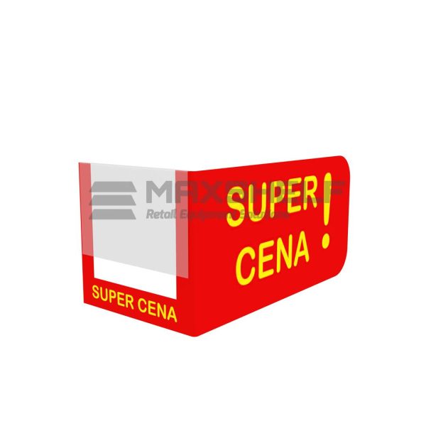 SHELF TALKER "SUPER CENA" RED/YELLOW TEXT 90x60 window