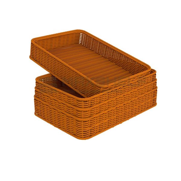 POLYWICKER BREAD BASKET 400X300X80 BROWN