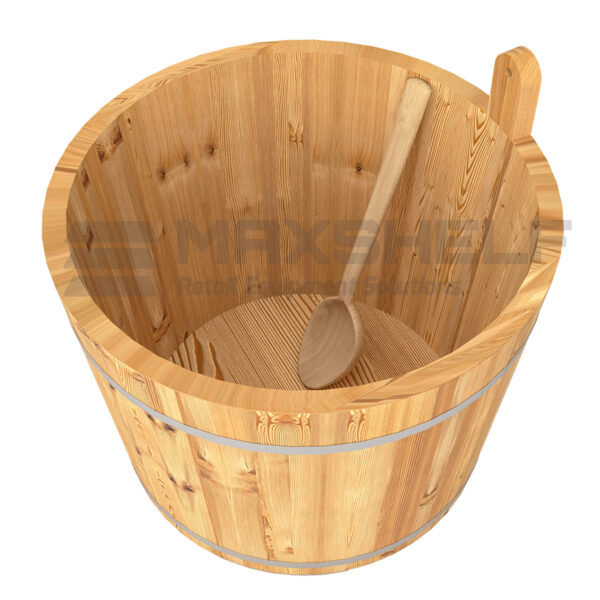 WOOD BOWL D320mm x H180mm (INCLUDES SPOON)