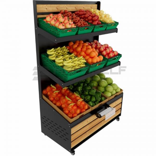 Sls 3 Tier Fruit & Veg Wall Unit On Castors MR6