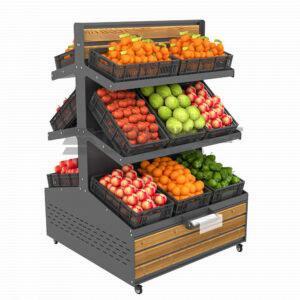 Sls 3 Tier Fruit & Veg Wall Unit On Castors MR6