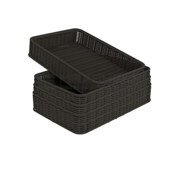 POLYWICKER BREAD BASKET 400X300X80 BLACK