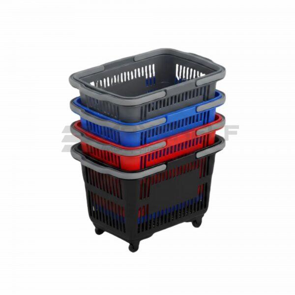 PLASTIC TROLLEY BASKET RED 56*39*44CM 50LTR