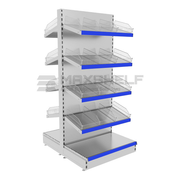 2100mm Height / 1000mm width / 470mm base / 4x 370mm shelves