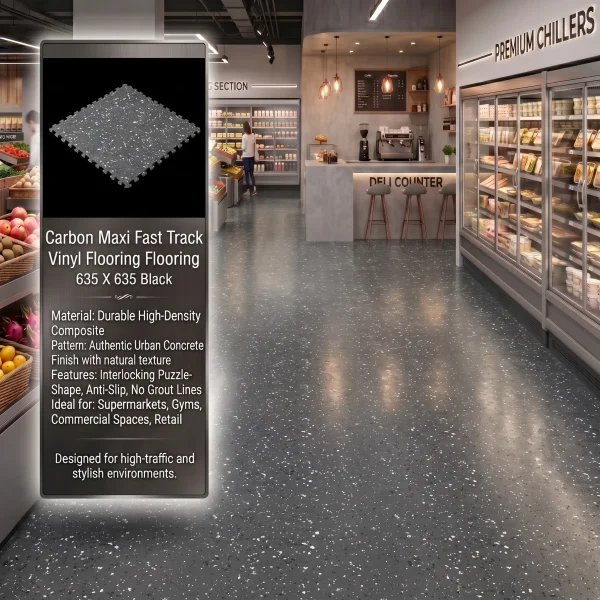 Carbon Maxi Fast Track Vinyl Flooring Flooring 635 X 635 Black