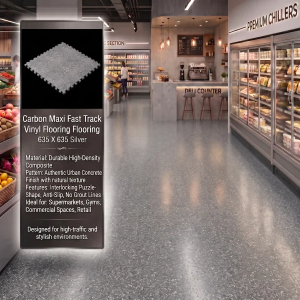 Carbon Maxi Fast Track Vinyl Flooring Flooring 635 X 635 Silver