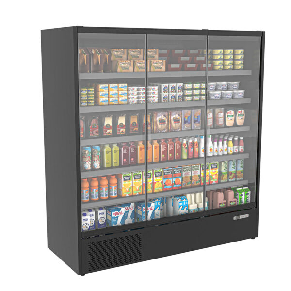 TRIPLE GLASS DOOR UPRIGHT CHILLER (NO LABOUR WARRANTY - 1 YEAR PARTS ONLY) (2010mm x 1935mm x 740mm)