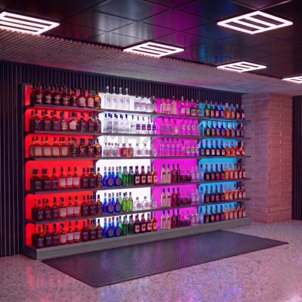 RGB Multi Colour LED Illuminated Back Panel for Shop Shelving — 1200mm High