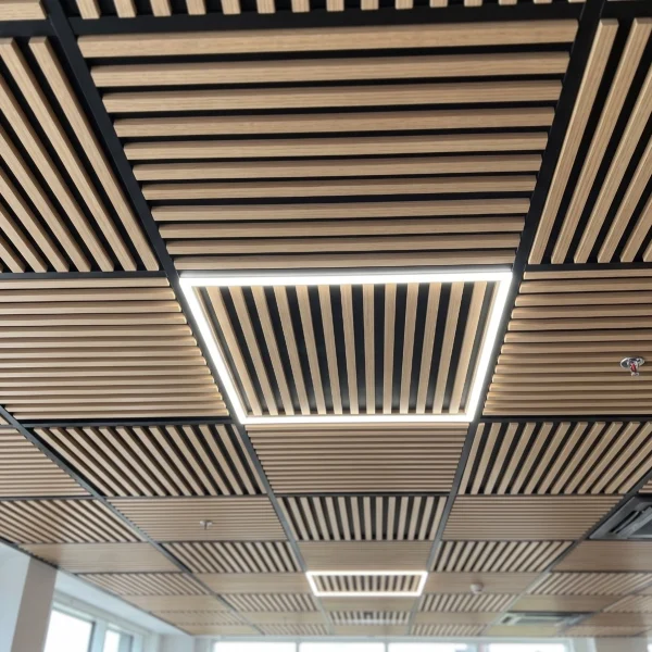 Acoustic Ceiling Tiles - Light Walnut