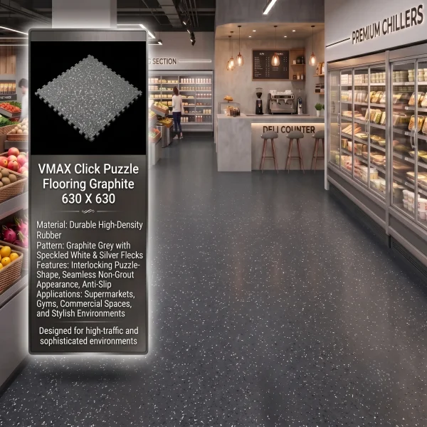 VMAX Click Puzzle Flooring Graphite 630 X 630