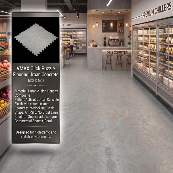 VMAX Click Puzzle Flooring Urban Concrete 630 X 630