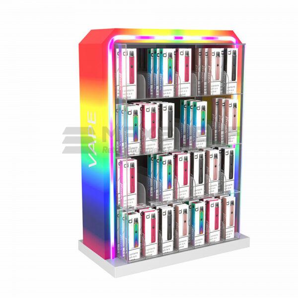 Vape Display Case Rainbow LED 4 Shelf