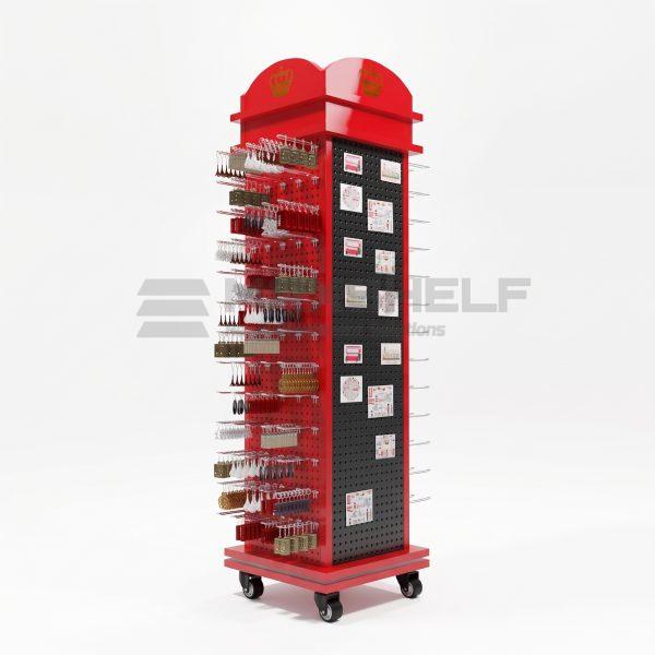 Red London Telephone Box Magnetic Spinning Pegboard Display