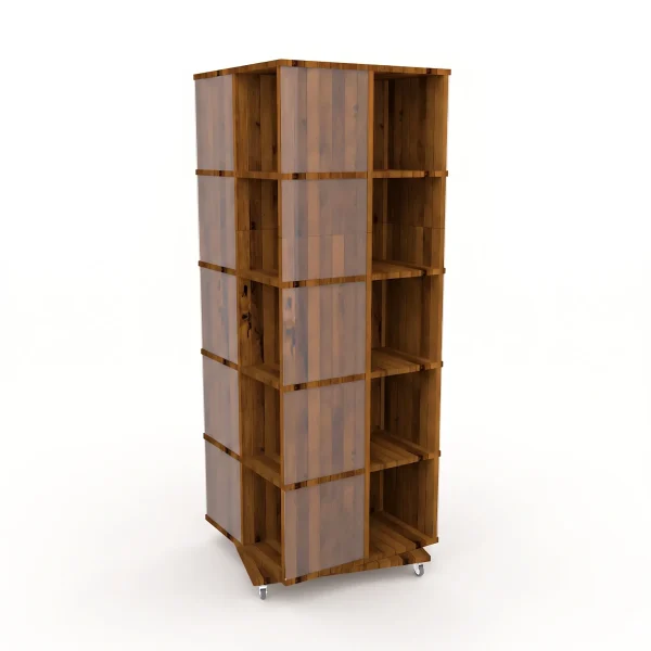Spinning Rustic Wooden Effect Versatile Display
