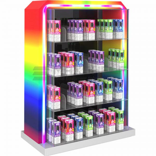 Vape Display Case Rainbow LED 4 Shelf