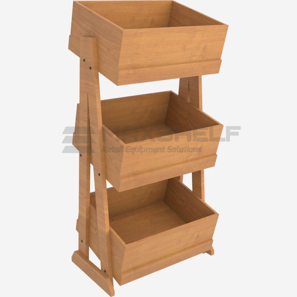 3 Tier Wooden A-Frame Stand | Static Retail Display Rack