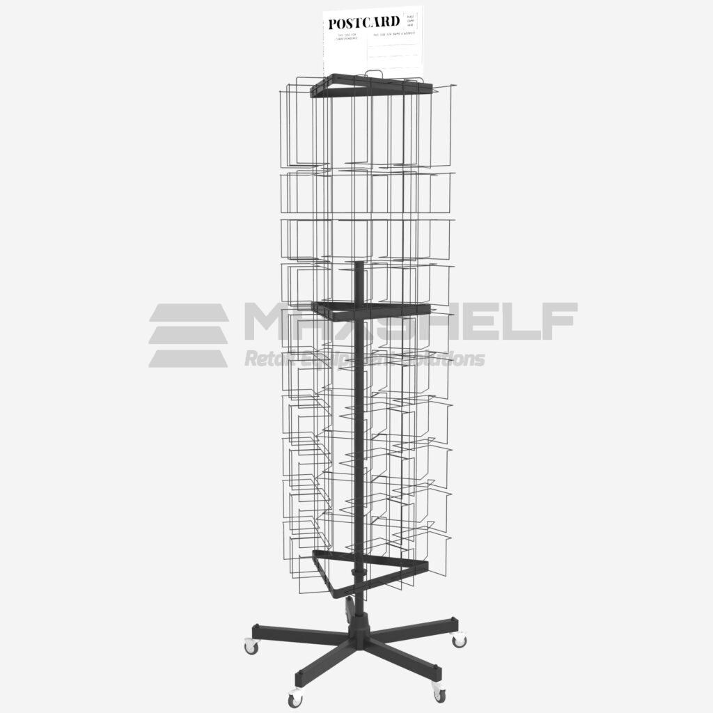 Black Spinning Postcard Display Rack on Castors | Maxshelf UK