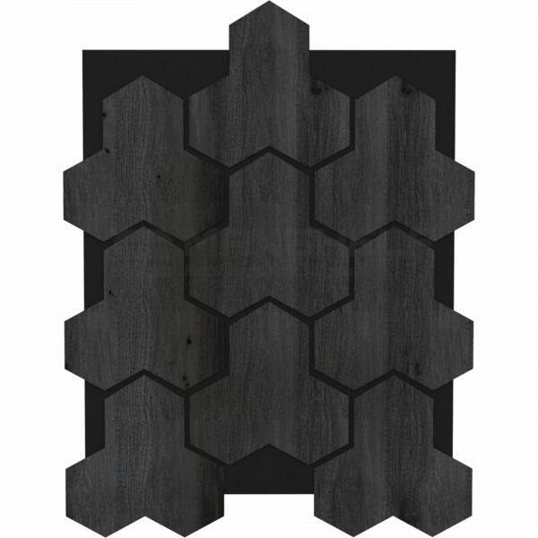 Acoustic Tri-Hexagon Wall Panel – Black Finish (791mm × 624mm)