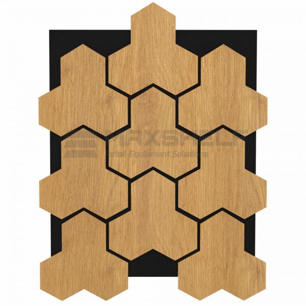 Acoustic Tri-Hexagon Wall Panel – Oak Finish (791mm × 624mm)