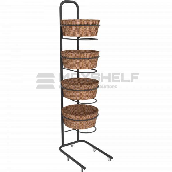 4 Tier Round Wicker Basket Display