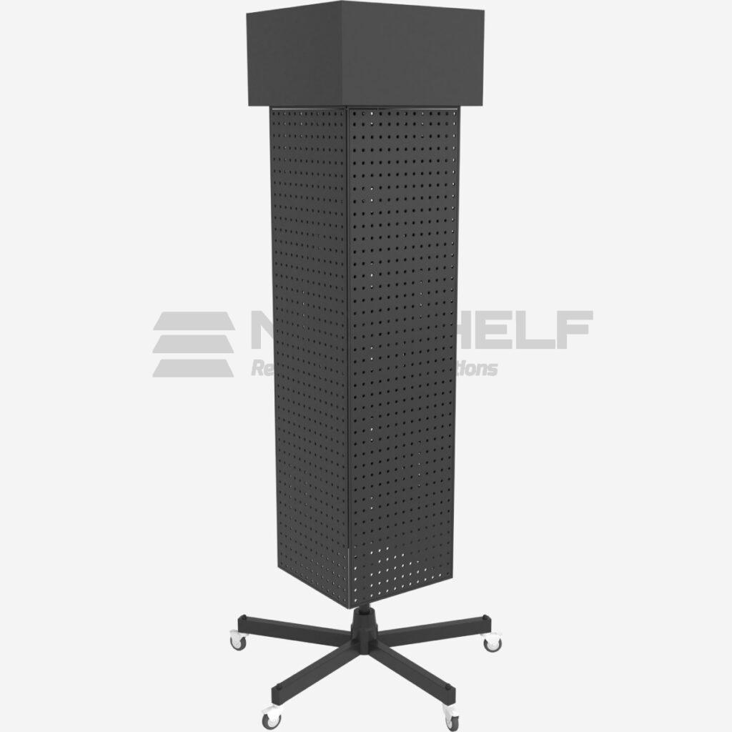 Spinning Pegboard Tower Display | 4-Sided Rotating Display