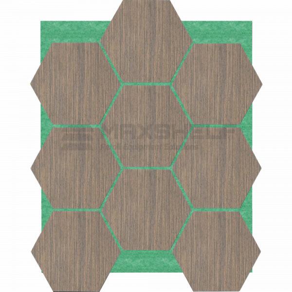 Acoustic Hexagon Wall Panel – Walnut Green
