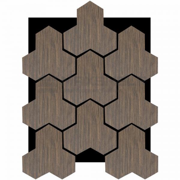 Acoustic Tri-Hexagon Wall Panel – Walnut Finish (791mm × 624mm)