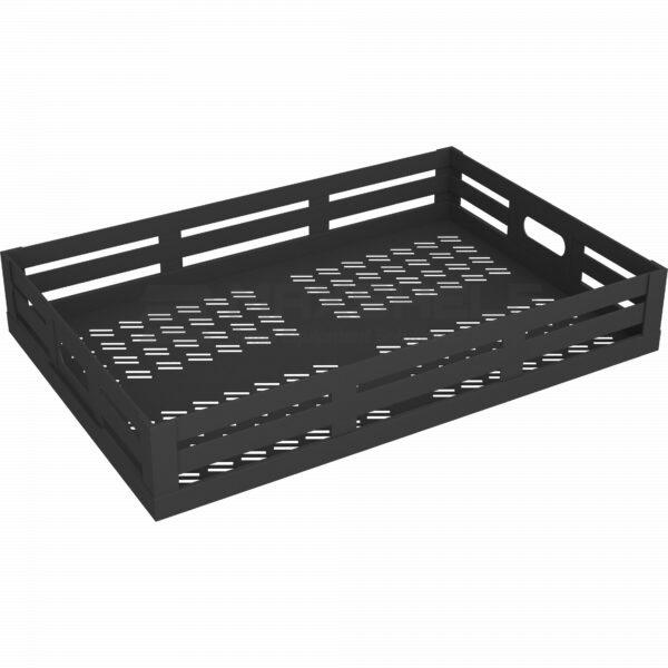 Flat Foldable Perforated Black Plastic Crates
