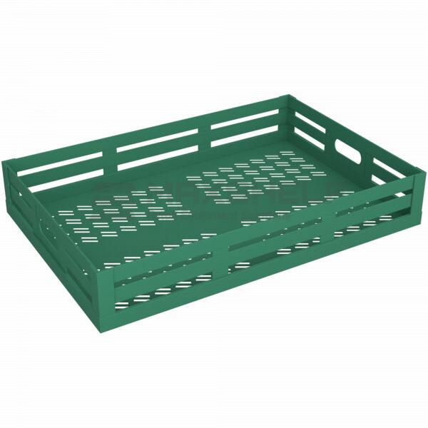 Flat Foldable Perforated Green Plastic Crates