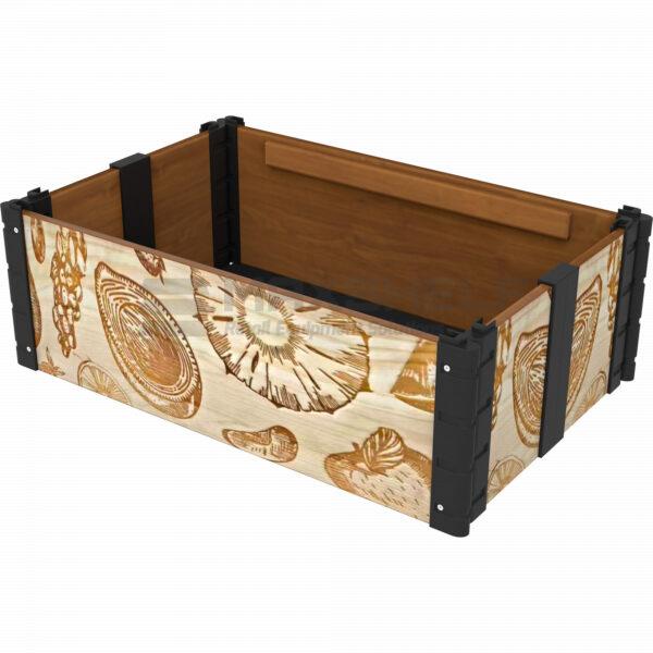 Folding Fruit-Print Wooden Display Crate | 600x400x200mm | Pine & Walnut Variants
