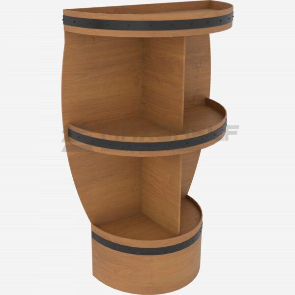 2 Tier Half Barrel Free-Standing Display Unit | Rustic Wine Rack & Retail Shelf