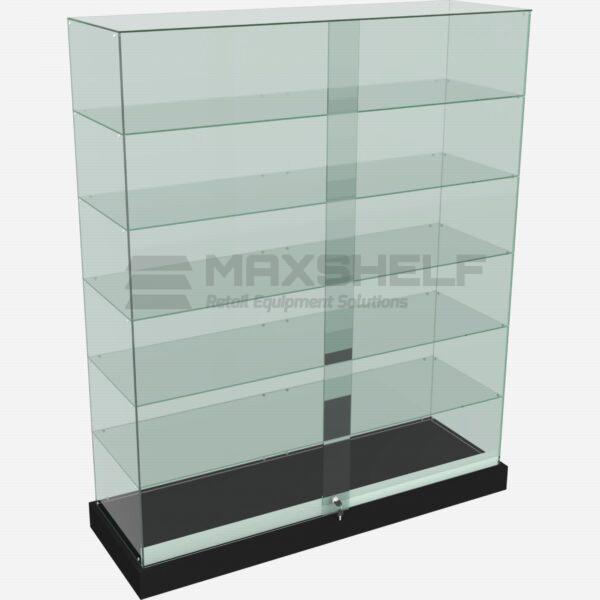 Full Glass Showcase Display Cabinet – 5 Shelf (Black Base)