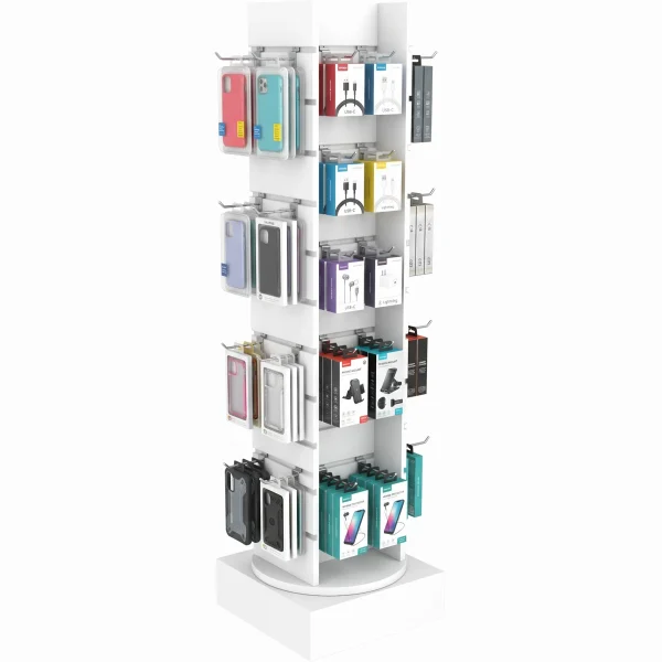 Spinning Slatpanel Tower Display – White