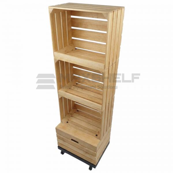 3 TIER WOODEN CRATE STAND