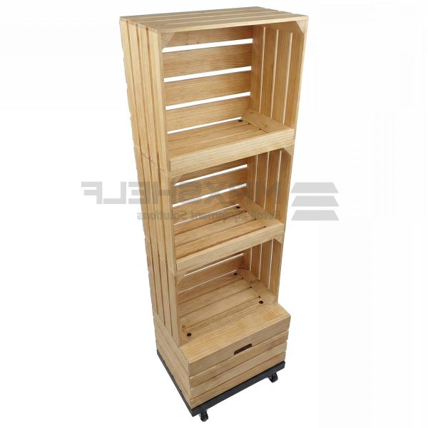 3 TIER WOODEN CRATE STAND