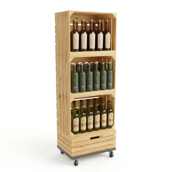 3 TIER WOODEN CRATE STAND