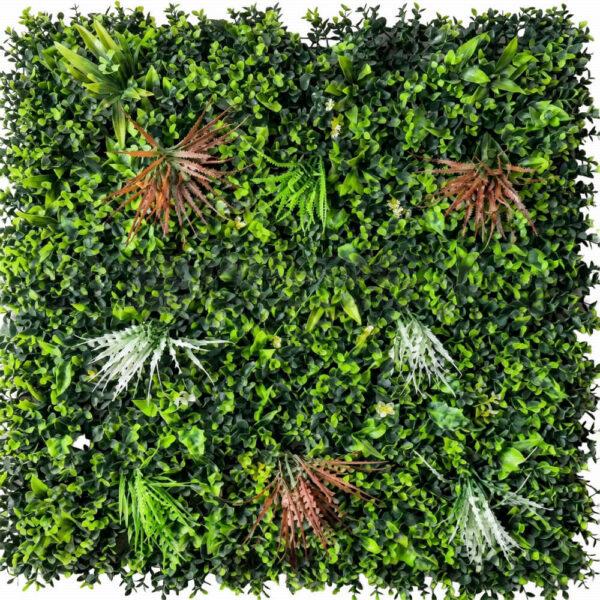 Forest Foliage Artificial Green Wall Panel 100x100cm | Dense Mixed Leaf