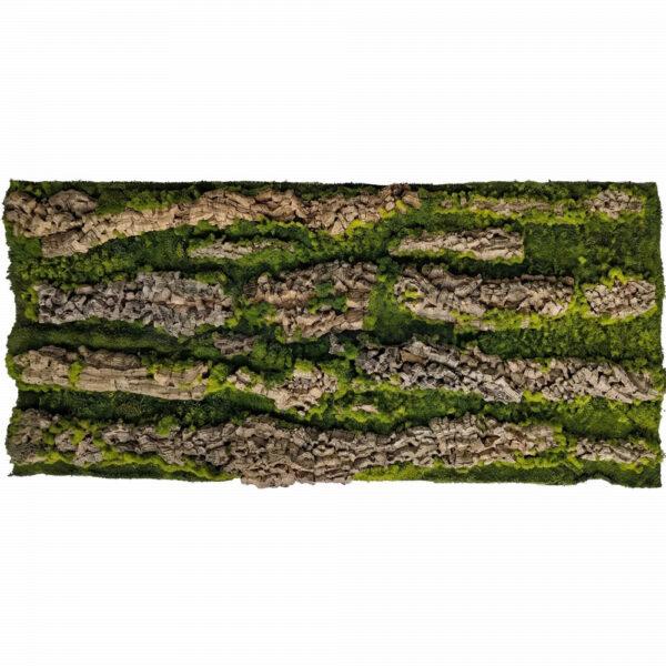 Slim Wood-Effect Artificial Plant Wall Panel 40x100cm | Grass & Timber Accent