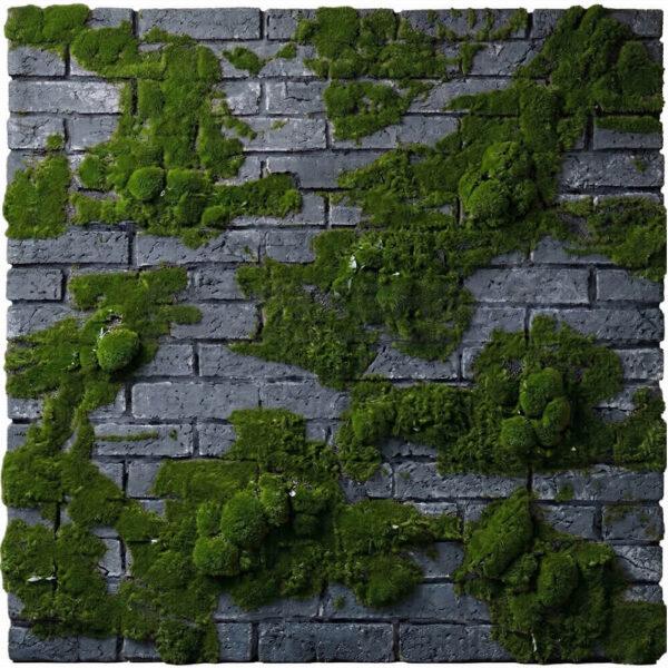 Dark Grey Brick Effect Artificial Living Wall Panel 100x100cm | Urban Greenery