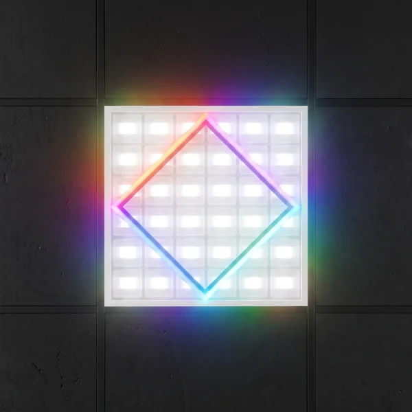 Diamond Frame LED Panel Light | Multicolour RGB Accent | 595x595mm | 80W | Lifud Driver