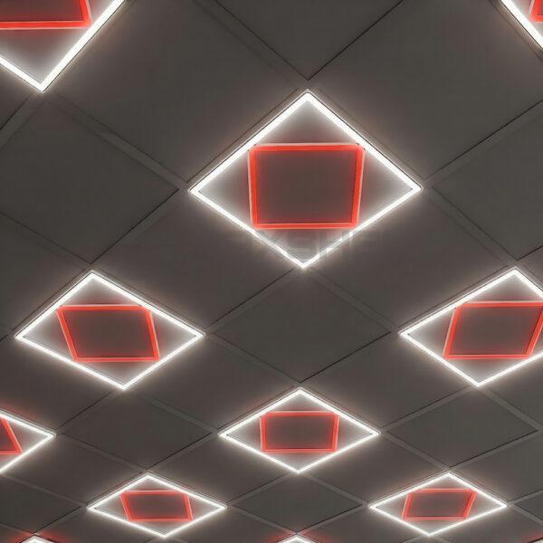 LED Panel Light with Red Diamond Frame | 595x595mm | 64W | 2 Year Warranty