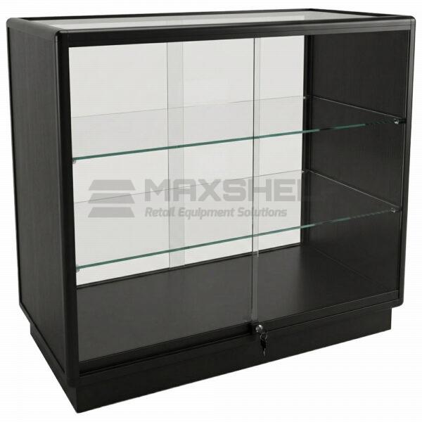 Black Counter Showcase Cabinet with Glass Front & Back