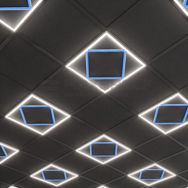 Diamond Frame LED Panel Light with Blue Accent