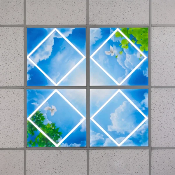 VMAX Pigeon Sky LED Ceiling Light Panel – Set of 4 | Artificial Sky Effect | 600×600mm